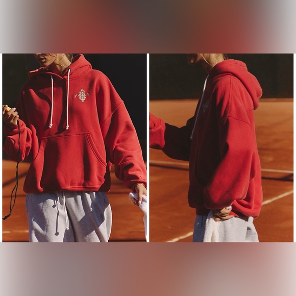 Free People Tops - NWT Free People FP Movement Final Call Logo Hoodie - Cranberry - XS, S, M, L